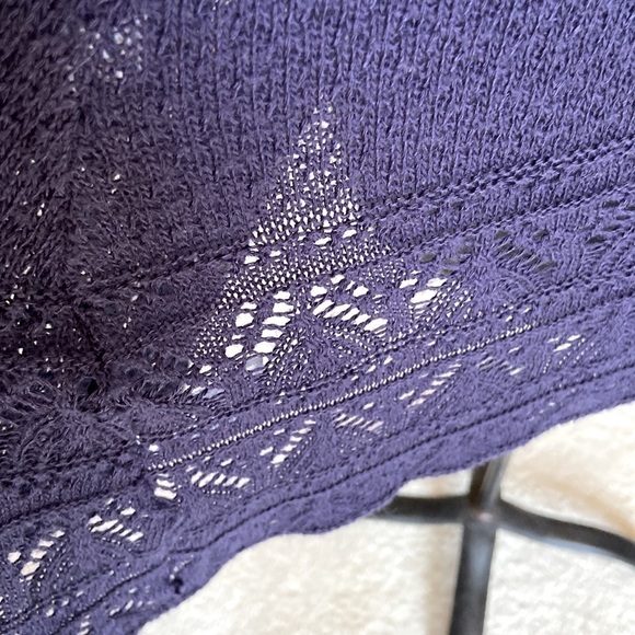 ๐ Westport 1962 Cold Shoulder Short Sleeve Pointelle Sweater Navy Blue Size 3X - Picture 6 of 11